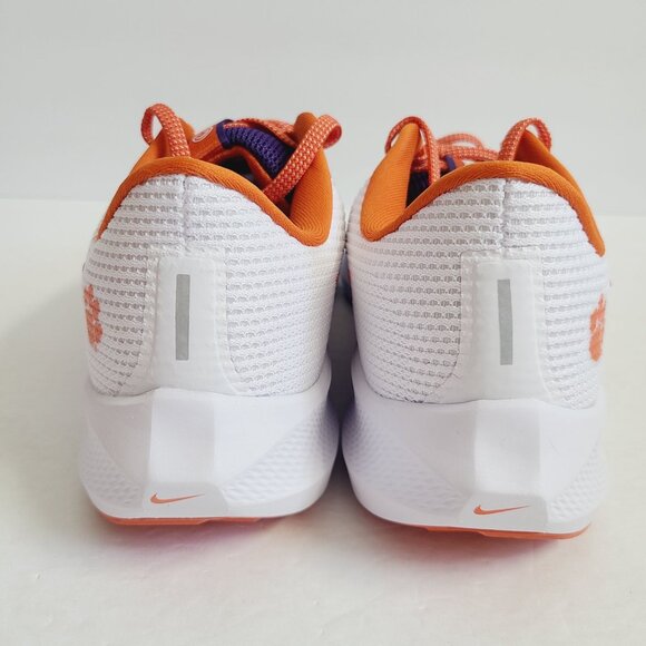 NEW Nike Air Zoom Pegasus 40 Clemson Tigers Shoes DZ5966-100 Size 10 White Oran - Picture 5 of 7
